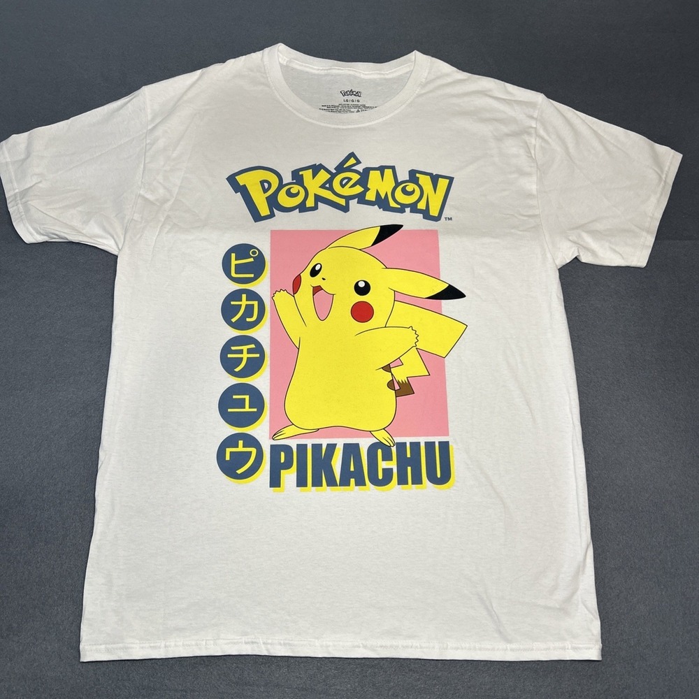 Pokémon Pikachu Men's Graphic T-Shirt White Size Large‎ L
